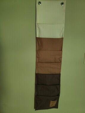 Reisenthel Canvas Wall Mount Pocjet Organizer 45" x 10.5" Brown/Beige